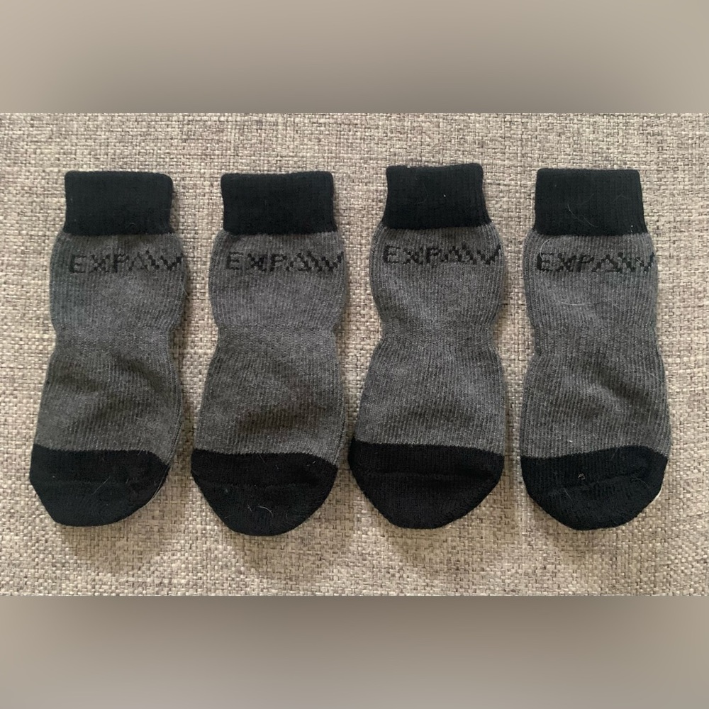 Gray & Black Dog Socks with Paw Protection - Picture 2 of 11
